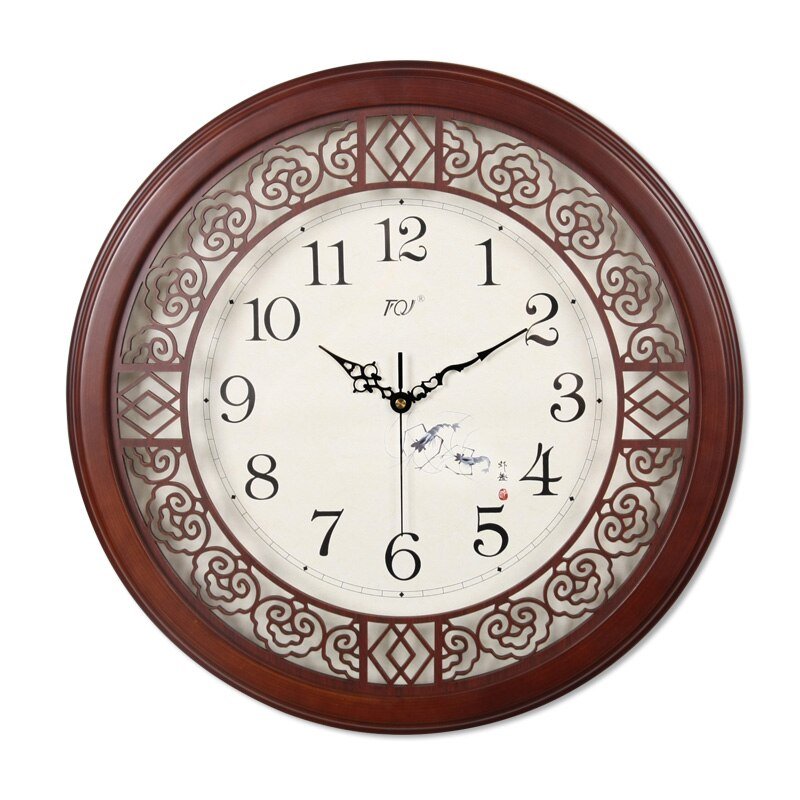 Chinese Luxury Wall Clock Living Room Large Silent Wooden Wall Clock Modern Design Reloj Pared Grande Home Decor LL50WC 2