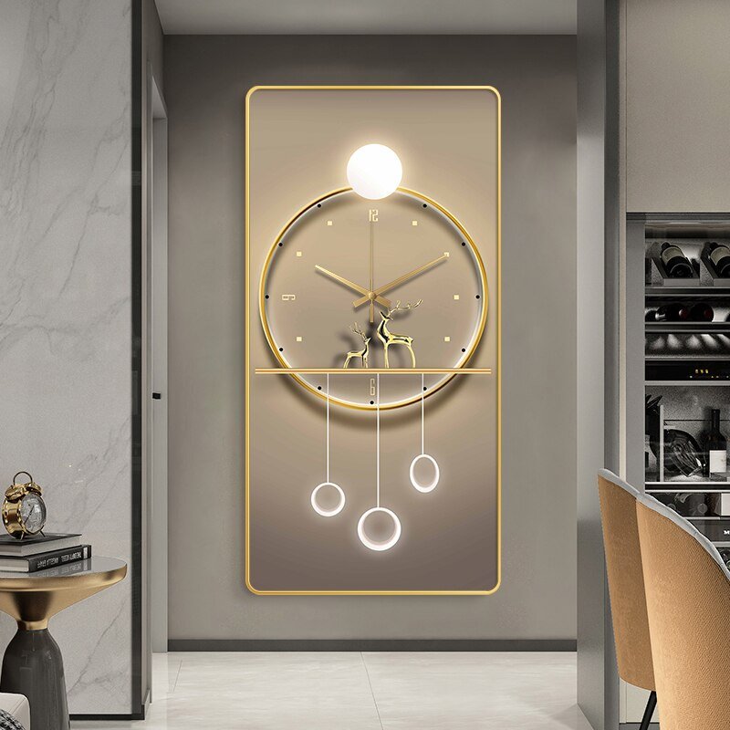 Led Mechanism Big Wall Clock Luxury Christmas Modern Designer Wall Clock Bathroom Luminous Reloj Pared Cocina Kitchen Decor 2