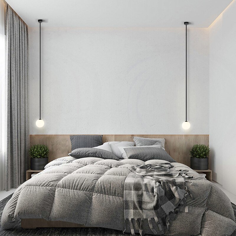 Modern Led Pendant Lights Nordic Minimalist Hanging Lamp For Living Room Bedroom Dining Room Glass Ball Hanglamp Light Fixtures 4
