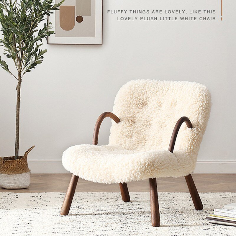 Wuli Single Sofa Chair Solid Wood Lazy Chair Simple Home Bedroom Home Stay Designer Leisure Chair Accent Chair Bedroom Chair 5