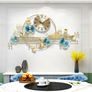 Butterfly Luxury Wall Clock Living Room Painting Silent Metal Wall Clock Modern Design Reloj Pared Wall DecorationLL50WC 1