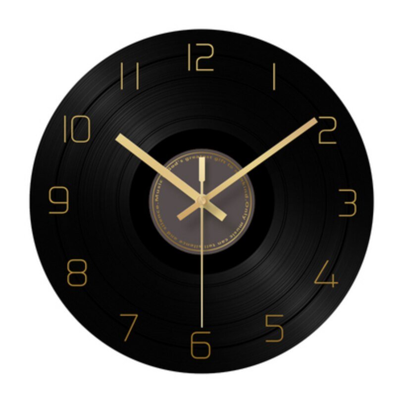 Wall Clock Modern Design Black Gold Wall Clocks Silent Vinyl Records Luminous Classic Stylish Home Decor Reloj De Pared XFYH 2