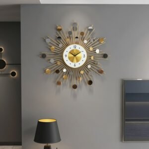 Industrial Golden Bedroom Wall Clock Large Classic Metal Luxury Wall Clock Modern Designer Decoracion Para El Hogar Home Design 1
