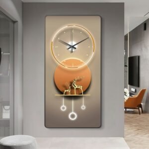 Led Mechanism Big Wall Clock Luxury Christmas Modern Designer Wall Clock Bathroom Luminous Reloj Pared Cocina Kitchen Decor 1