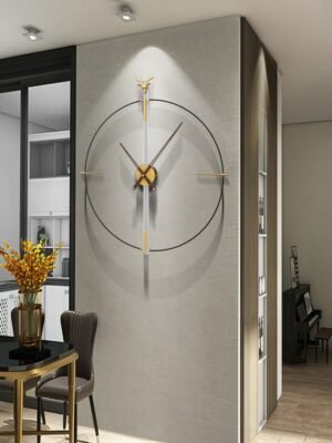 Deer Minimalist Wall Clock Living Room Large Silent Metal Wall Clock Modern Design Reloj Pared Grande Home Decor LL50WC 1