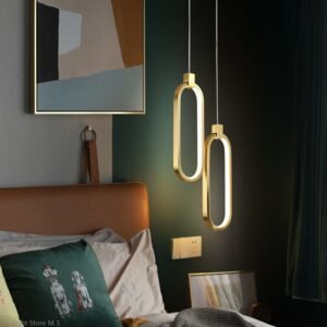 Modern LED pendant light nordic gold bedroom bedside lamp kitchen hanging lamp loft reading room corridor Decor Indoor fixture 1