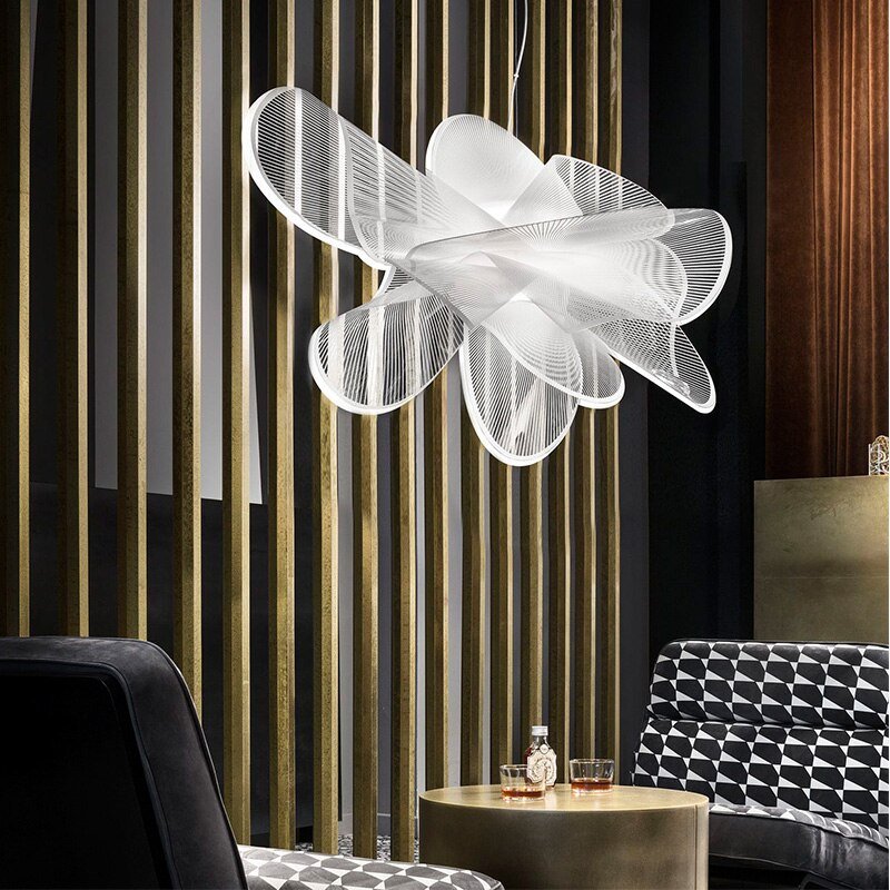 Italian Designer Pendant Lights Modern Led Acrylic Flower Hanglamp For Living Room Bedroom Dining Room Nordic Decor Luminaire 3