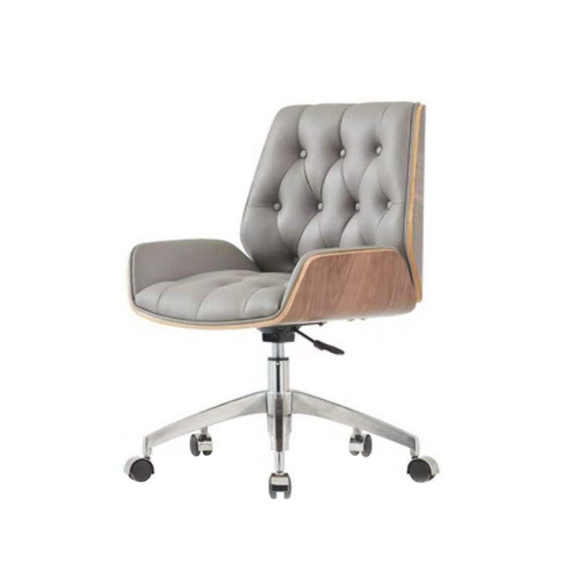 Wuli Office Chair Conference Chair Home Bedroom Study Comfortable Sedentary Leather Computer Chair Light Luxury Desk Chair 6