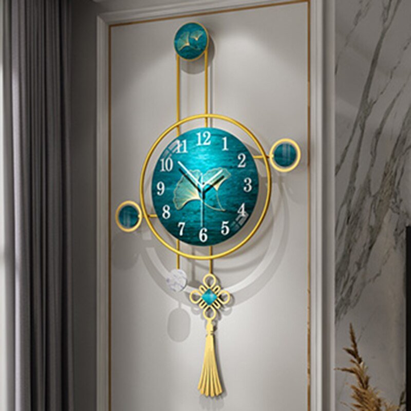 Metal Large Wall Clock Art Mechanism Chinese Style Luxury Digital Creative Wall Clock Silent Reloj Cocina Home Decoration ZP50BG 2