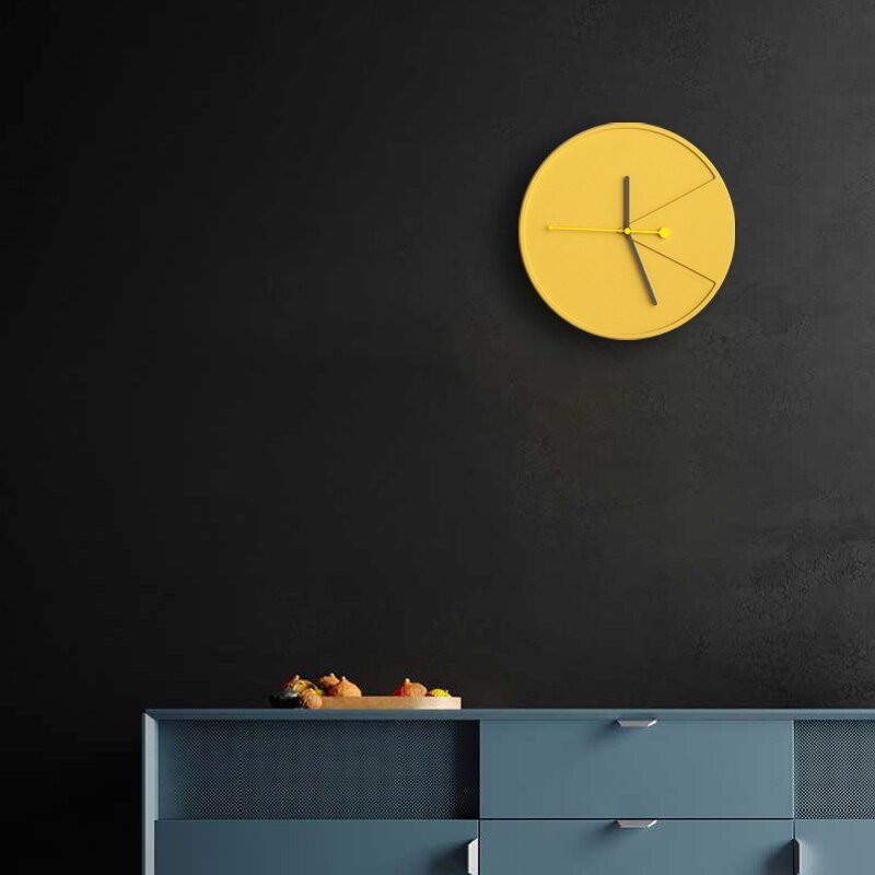 Aesthetic Cement Yellow Large Wall Clock Modern Minimalist 3d Mute Wall Watches Reloj Mesa Industrial Style Home Decor XF10YH 2