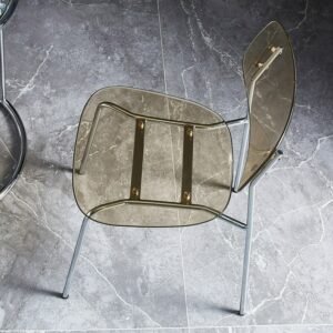 Wuli Transparent Chair Photo Nordic Ins Back Home Acrylic Dining Chair Celebrity Makeup Stool Negotiation Table Crystal Chair 1