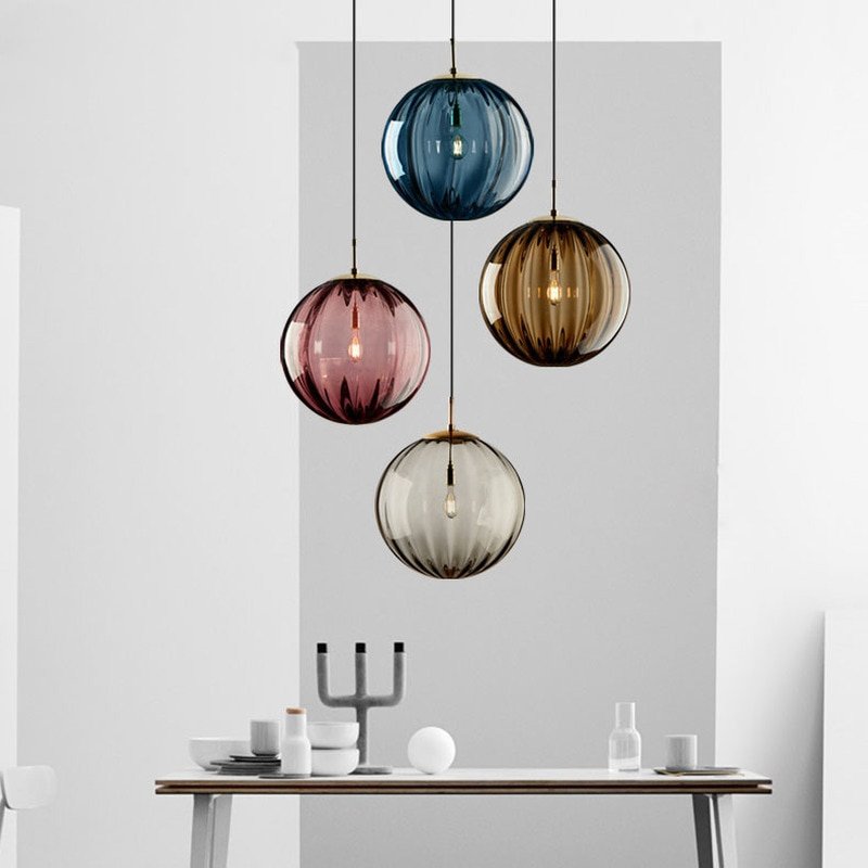 Modern Led Pendant Light Nordic Glass Ball Hanglamp For Bedroom Dining Room Bar Decor Loft Luminaire Suspension Kitchen Fixtures 2