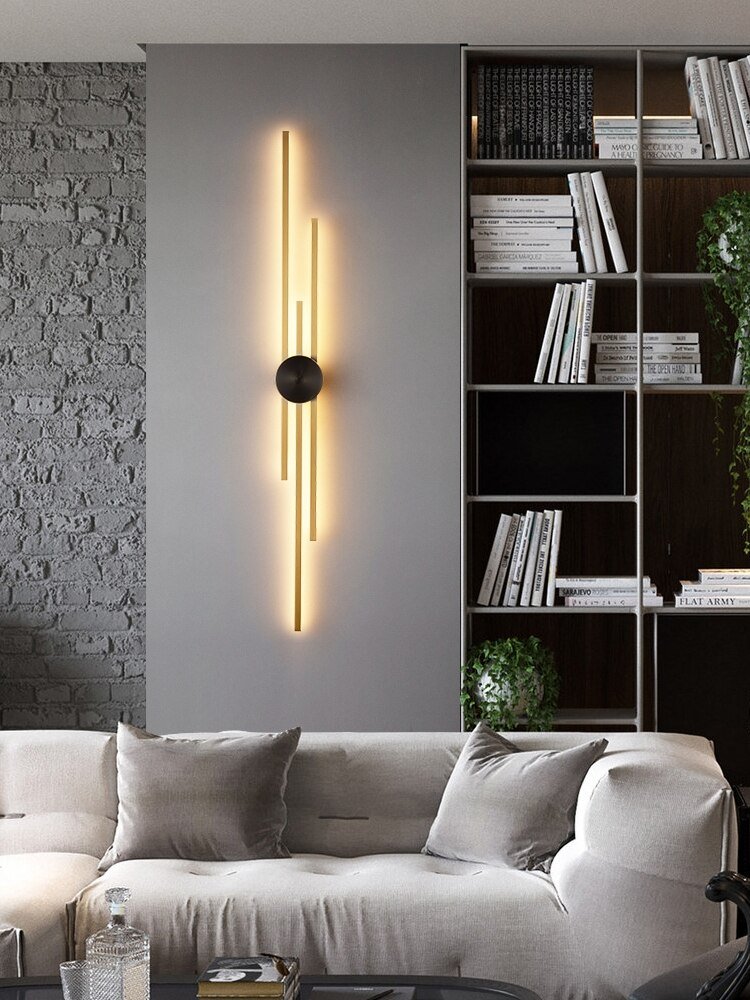 High-end living room wall lamp design long strip TV background wall lamp 2022 new light luxury bedroom bedside wall light Decor 2