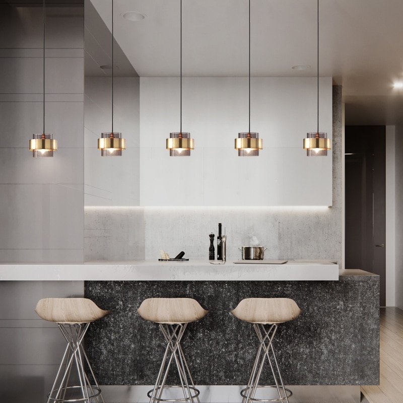 Nordic Pendant Lights Postmodern Ring Glass Hanglamp For Bedroom Dining Room Bar Decor Home Loft Gold E27 Luminaire Suspension 3