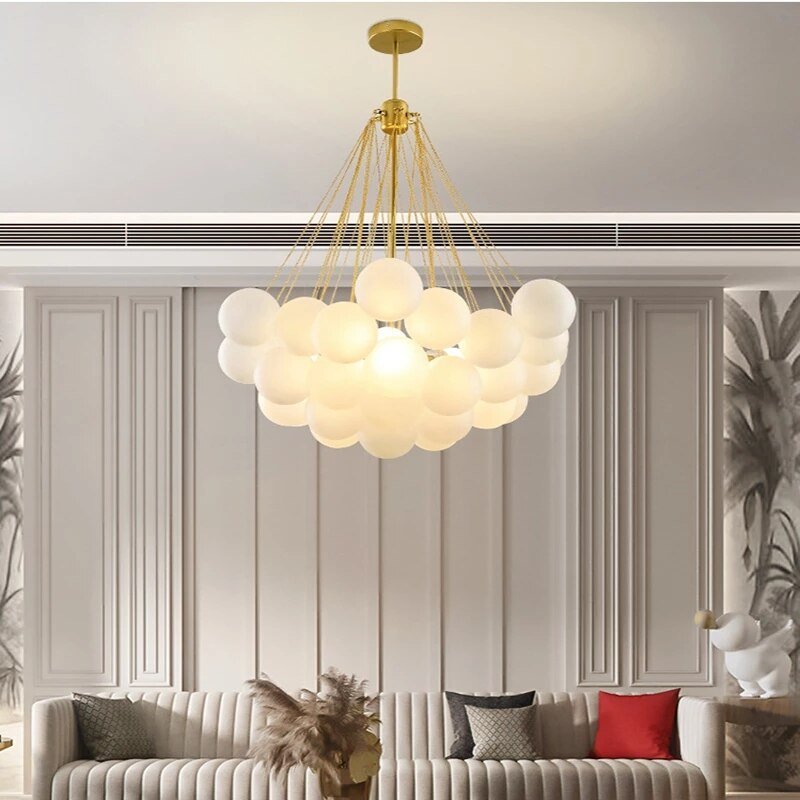 Nordic Frosted Glass Ball Pendant Lights Children's Room Modern Hanging Lamps Dining Living Room Gold Black Lighting Fixtures 1