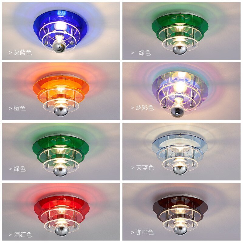 Nordic Designer Colorful Acrylic Ceiling Lamp Medieval Space Age UFO Wall Lamp For Living Room Bedroom Home Deco Sconce Fixtures 4