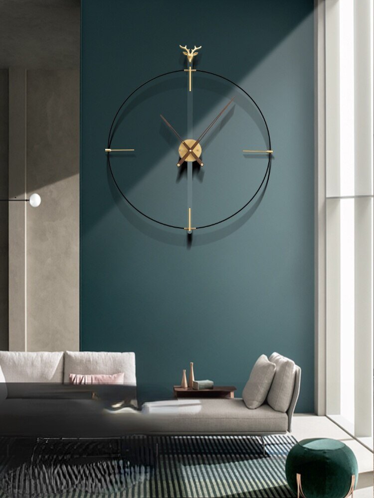 Deer Minimalist Wall Clock Living Room Large Silent Metal Wall Clock Modern Design Reloj Pared Grande Home Decor LL50WC 3
