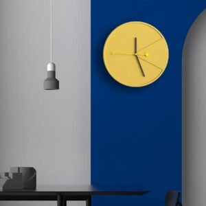 Aesthetic Cement Yellow Large Wall Clock Modern Minimalist 3d Mute Wall Watches Reloj Mesa Industrial Style Home Decor XF10YH 1