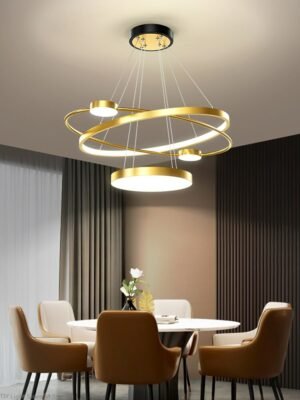 nordic light luxury Dining room chandelier round table lamp net red creative dining room lamp modern minimalist living room lamp 1