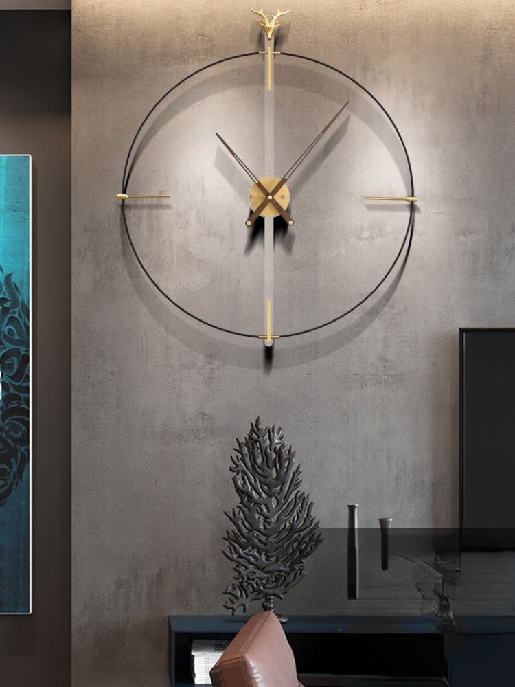 Deer Minimalist Wall Clock Living Room Large Silent Metal Wall Clock Modern Design Reloj Pared Grande Home Decor LL50WC 6