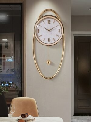 Luxury Pendulum Wall Clock Living Room Silent Large Wall Clock Modern Design Minimalist Reloj De Pared Wall Decor LL50WC 1