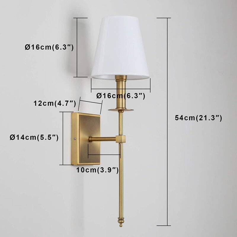 Classical wall lamp nordic bedside lamps with Flared White Textile Lamp Shade hotel room decor led wall light living room lamp 5