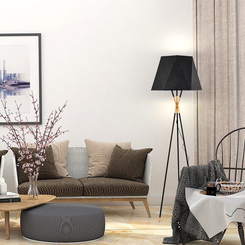 Nordic Floor Lamp Postmodern Minimalism Floor Lamps For Living Room Bedroom Home Decor Bedside E27 Iron Tripod Standing Lamp 3