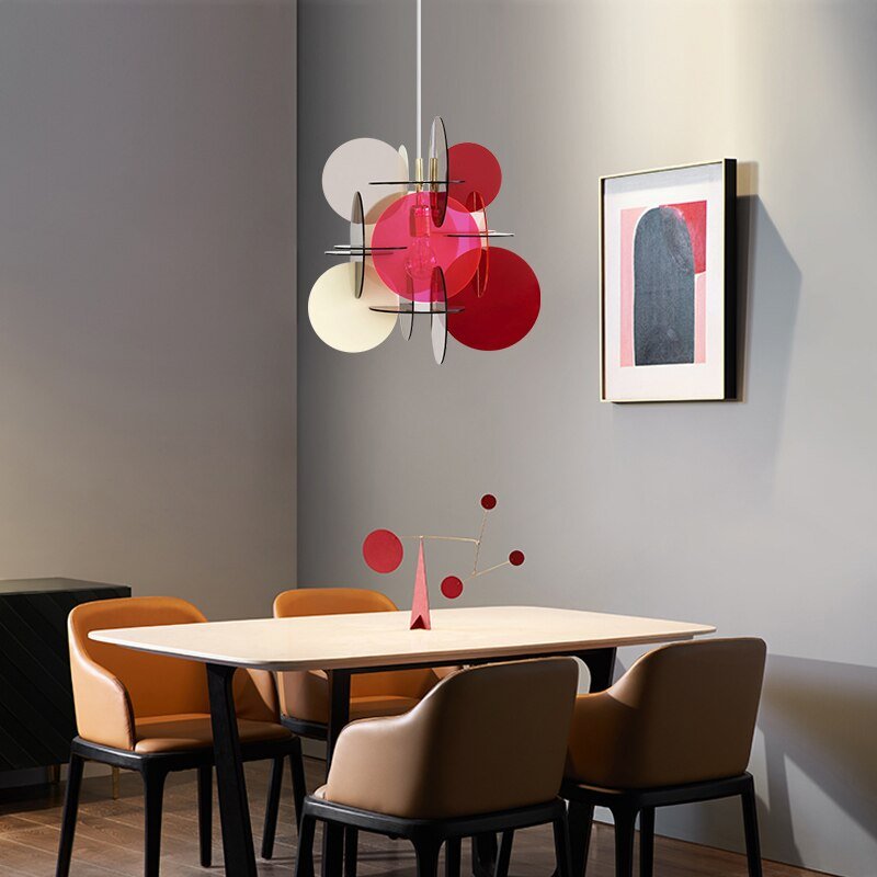 Nordic Postmodern Pendant Lights Colorful Acrylic Hanging Lamp For Dining Room Bedroom Baby Room E27 Home Loft Decor Luminaire 3