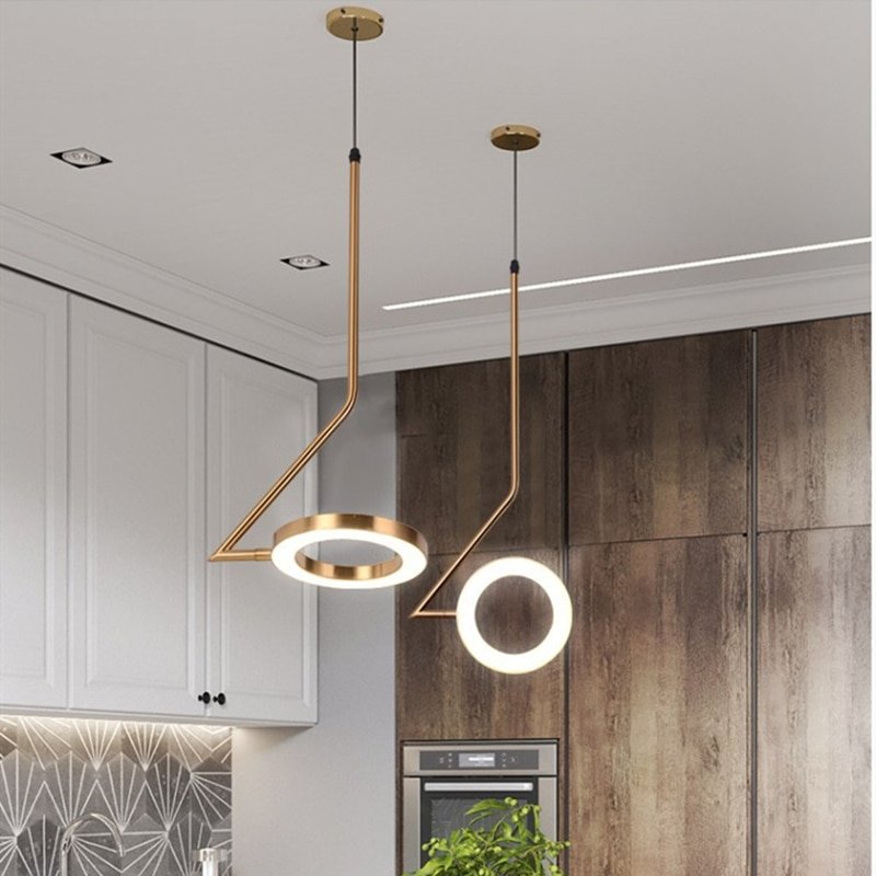 Modern Led Pendant Lights Iron Ring Hanglamp For Dining Room Bedroom Nordic Home Decor Loft Luminaire Suspension Light Fixtures 1