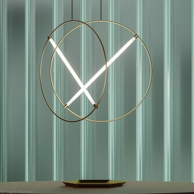 Postmodern Minimalist Iron Geometric Led Pendant Lights Nordic Living Room Bedroom Hanging Lamp Home Decor Lighting Fixtures 4