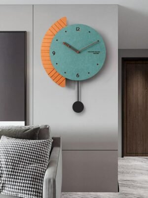 Luxury Pendulum Wall Clock Living Room Large Silent Wooden Wall Clock Modern Design Reloj Pared Grande Home Decor LL50WC 1