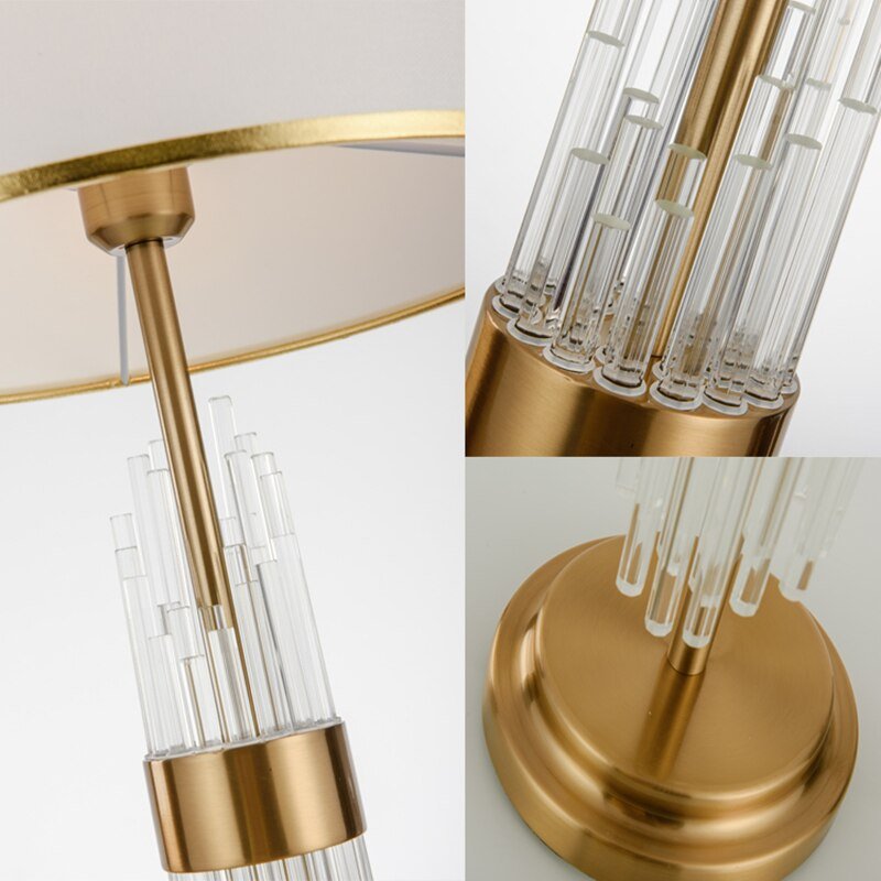 Modern Crystal Table Lamp American Luxury Night Table Lamps For Living Room Bedroom Study Decor Light Home E27 Bedside Lamp 6