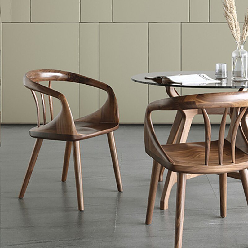 Wuli Home Solid Wood Chair Designer Nordic Restaurant Study Dining Chair Modern Minimalist Home Backrest Chair 6