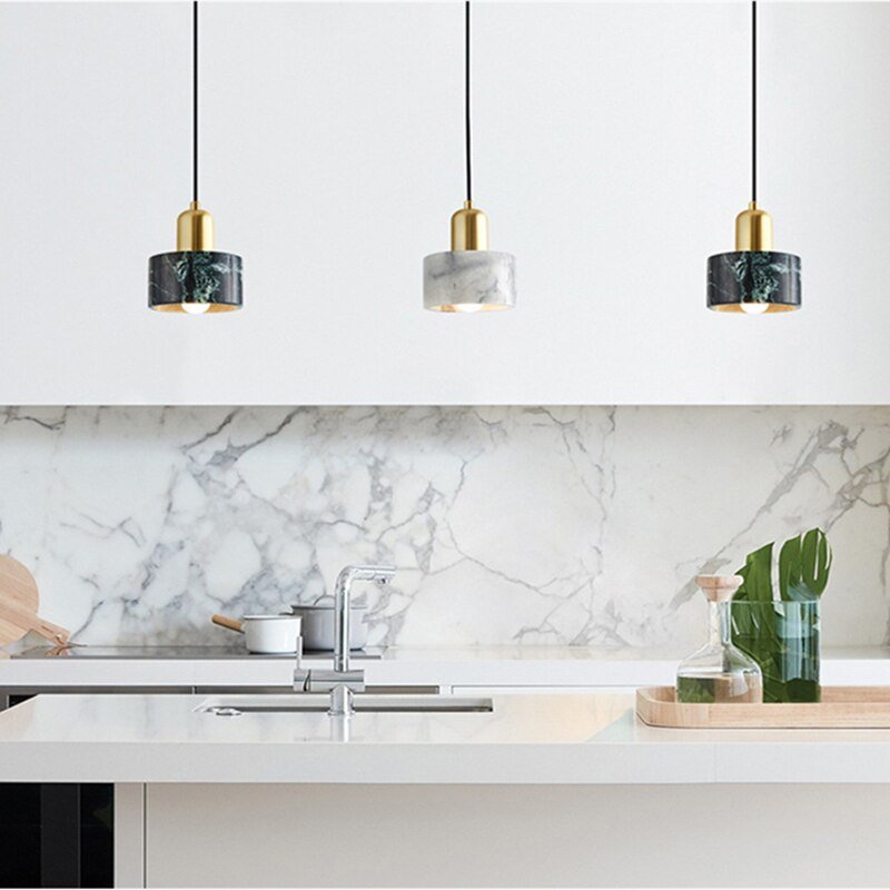 Modern Pendant Lights Nordic Marble Hanglamp For Bedroom Dining Room Cafe Bar Decor Luminaire Suspension Home E27 Loft Fixtures 3