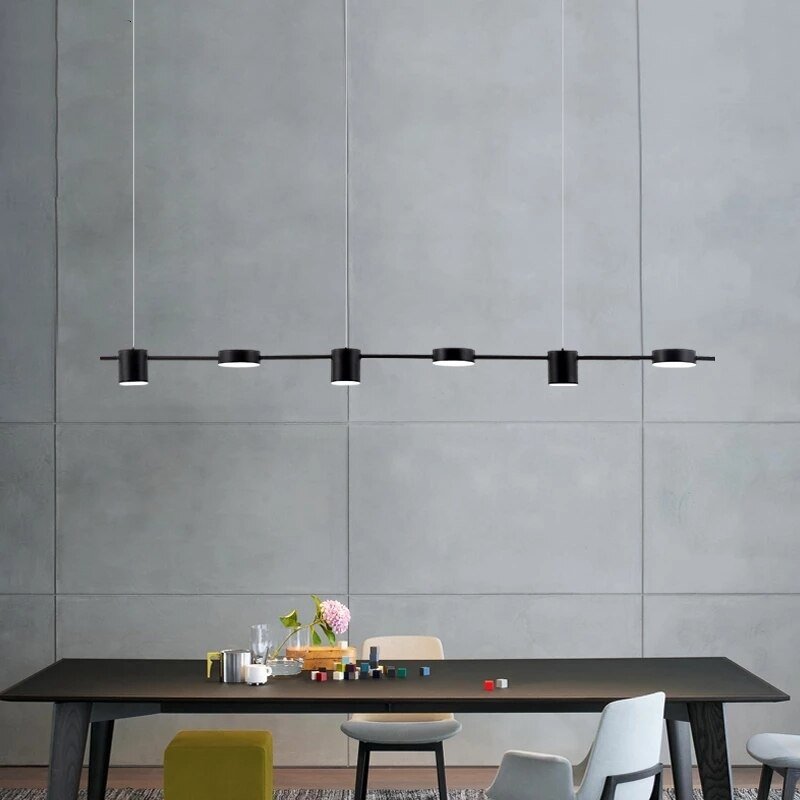 Simple Led Chandelier Modern Kitchen Long Hanging Lamp Nordic Home Decor Dining Bar Office Coffee Restaurant Pendant Lights 3