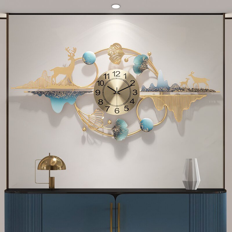Luxury Silent Wall Clock Modern Design Iron Large Art Digital Living Room Wall Clock Bedroom Relogio De Parede Home Decor ZP50ZB 3
