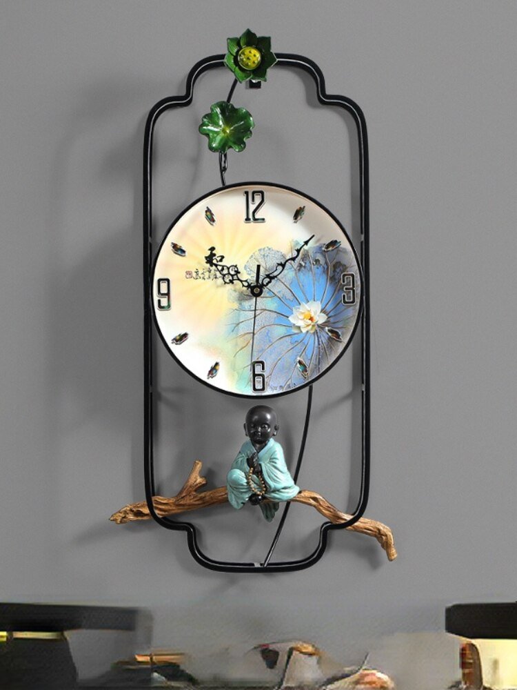 Chinese Zen Wall Clock Living Room Metal Large Silent Wall Clock Modern Design Creativity Relogio Parede Wall Decor LL50WC 5