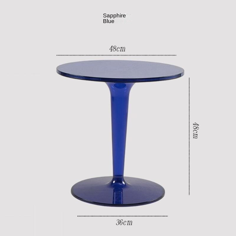 Wuli Nordic Transparent Ins Small Coffee Table Acrylic Small Side Table Removable Plastic Coffee Table Small Round Table 3