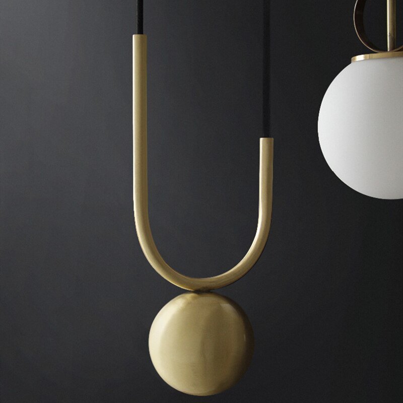 Nordic Pendant Lights E27 Glass Ball Hanglamp For Dining Room Living Room Bedroom Decor Creative Height Adjustable Hanging Lamp 5