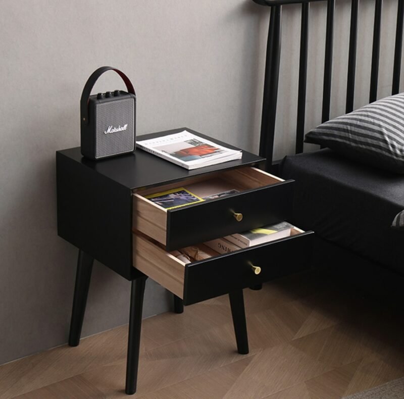 Wuli Bedside Table Solid Wood Nordic Bedroom Small Apartment Simple Modern Creative Bedside Storage Narrow Cabinet Simple 2