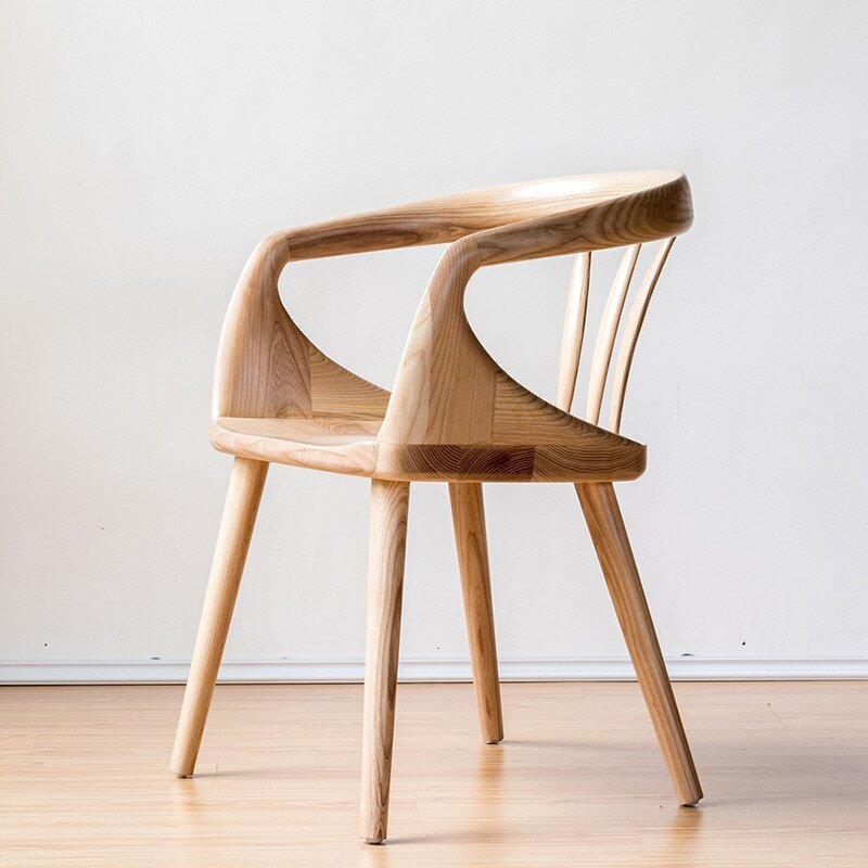 Wuli Home Solid Wood Chair Designer Nordic Restaurant Study Dining Chair Modern Minimalist Home Backrest Chair 4
