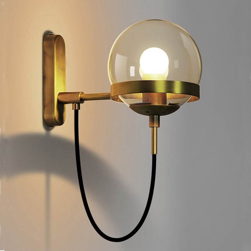 Modern Glass Ball Wall Lamp For Living Room Bedroom Loft Nordic Bedside Wall Light Industrial Bathroom Fixtures E27 Mirror Light 1