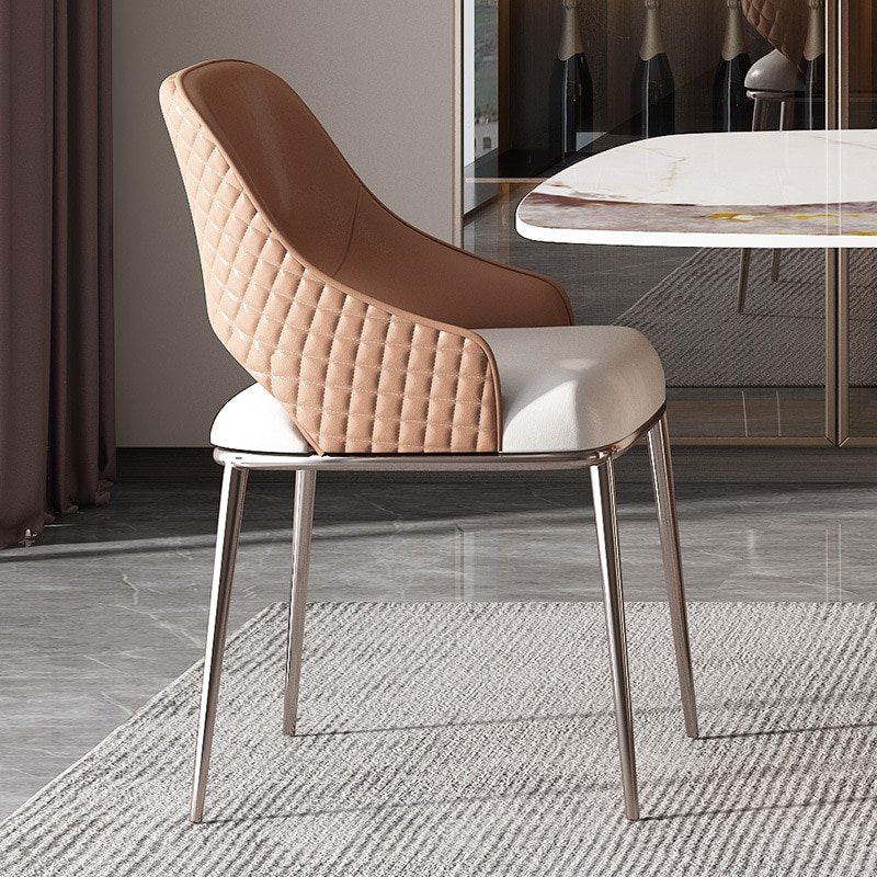 Wuli Minimalist Dining Chair Designer High-end Home Restaurant Italian Light Luxury Dining Chair Dining Table Chair Makeup Stool 3