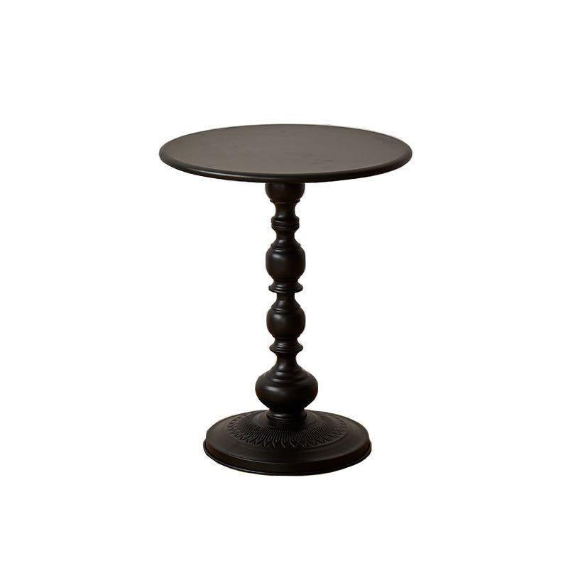 Wuli American Retro Style Wrought Iron Small Round Table Living Room Sofa Side Table Bedroom Coffee Table Corner Table 5