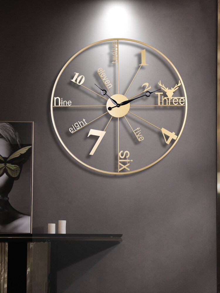Luxury Nordic Metal Wall Clock Living Room Large Silent Creativity Wall Clock Modern Design Reloj Pared Grande Home Decor LL50WC 2
