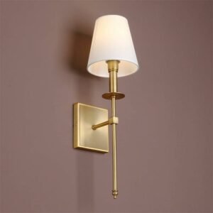 Classical wall lamp nordic bedside lamps with Flared White Textile Lamp Shade hotel room decor led wall light living room lamp 1