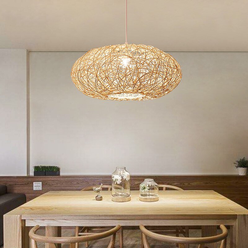 Modern Rattan Pendant Lights New Chinese Style Hanglamp For Living Room Bedroom Dining Room E27 Loft Decor Luminaire Suspension 2