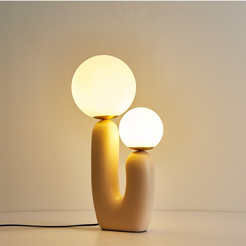 Post-modern Led Table Lamp Resin Glass Ball Table Lamps For Living Room Bedroom Nordic Art Decor Light Home Night Bedside Lamp 1