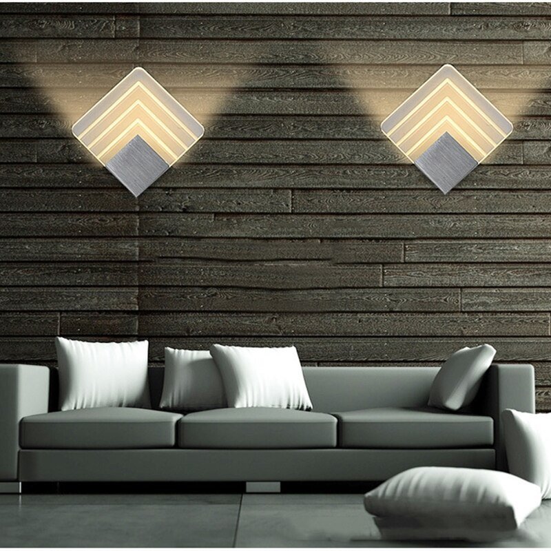 Modern Led Wall Lamp Aluminum Acrylic Wall Lamps For Living Room Bedroom Nordic Home Decor Bedside Wall Light Bathroom Fixtures 2