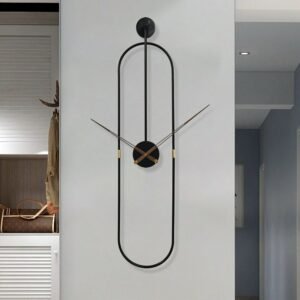 Modern Living Room Wall Clock Led Extra Large Gold Black Unusual Wall Clock Metal Minimalist Design Reloj De Pared Home Decor 1